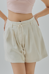 Maris Rope-Belt Linen Shorts